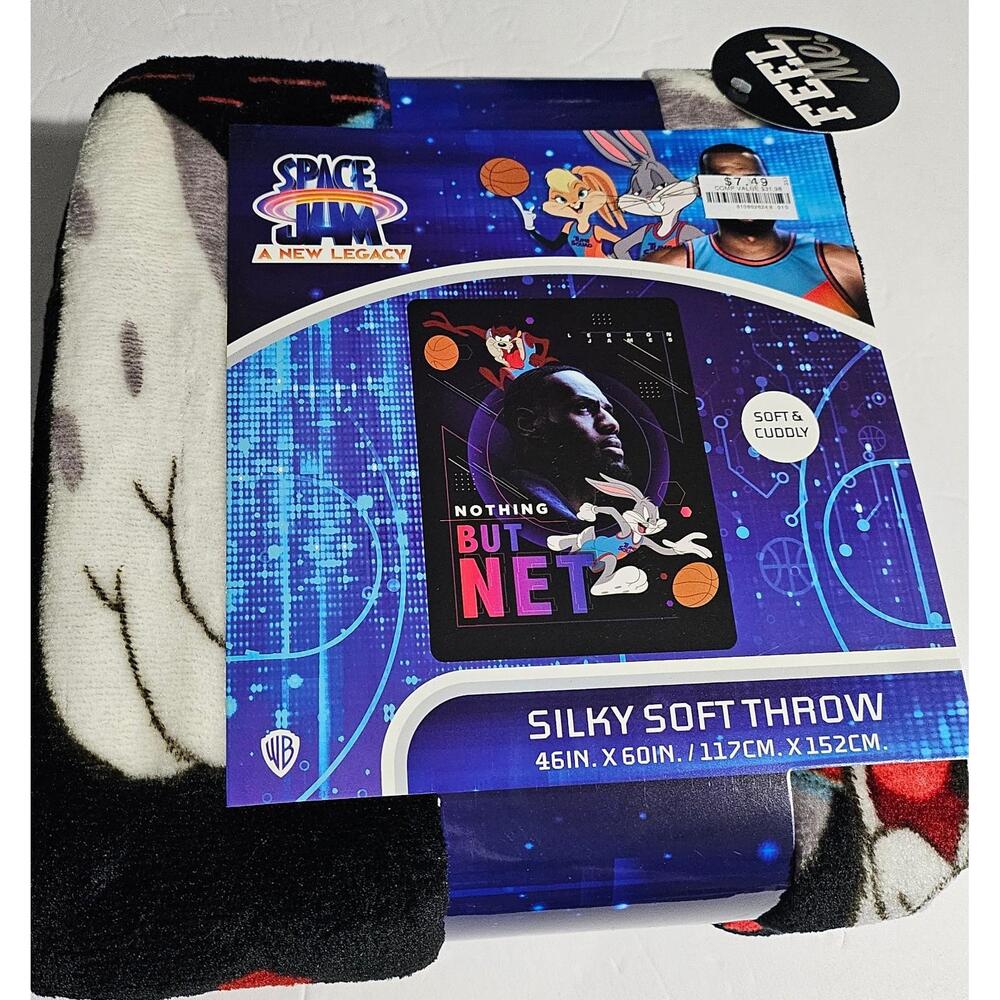 Space Jam 2 Nothing But Net  Silky Soft Throw 46" x 60‎ " Blanket Lebron James